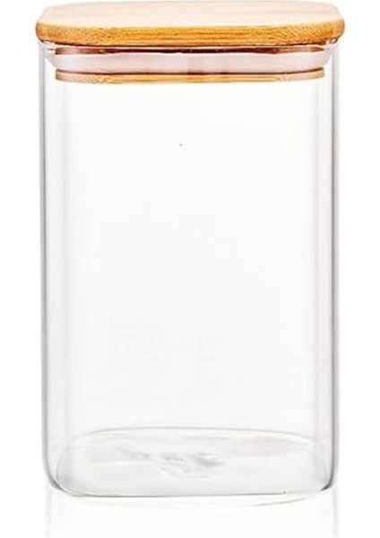 1100ML Sızdırmaz Vakumlu Bambu Kapaklı Borosilikat Cam Kavanoz – Hava Geçirmez & Dayanıklı