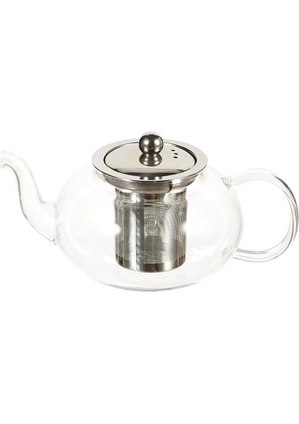 Epinox Cam Bitki Çayı Demliği 600 ml - Çelik Süzgeçli Demlik