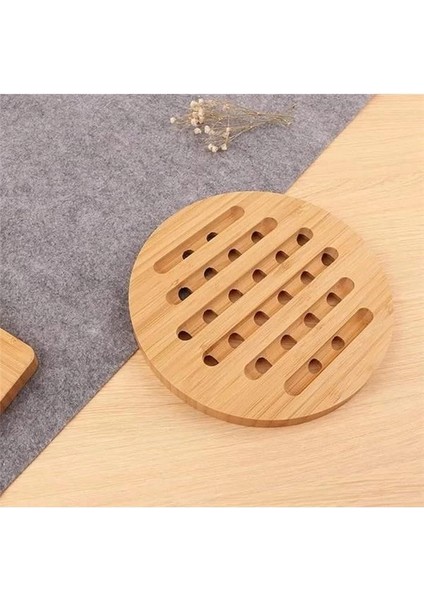 Bambu Nihale Isıya Dayanıklı Ahşap Tencere ve Tava Altlığı Kaymaz Mutfak Servis Ürünü fırsatları
