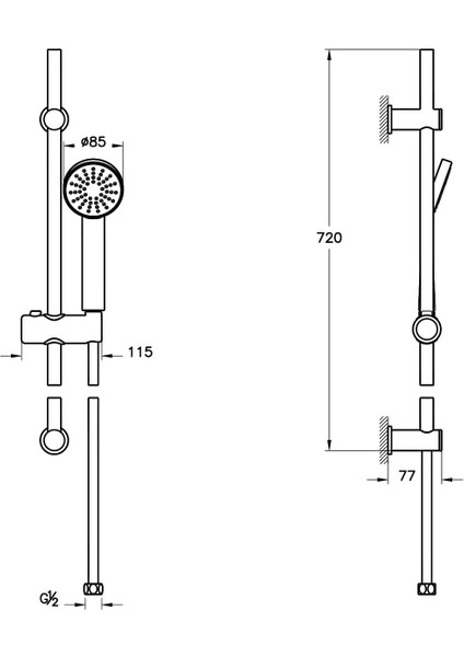 Punto A45251 F Sürgülü El Duşu Takımı fiyatları