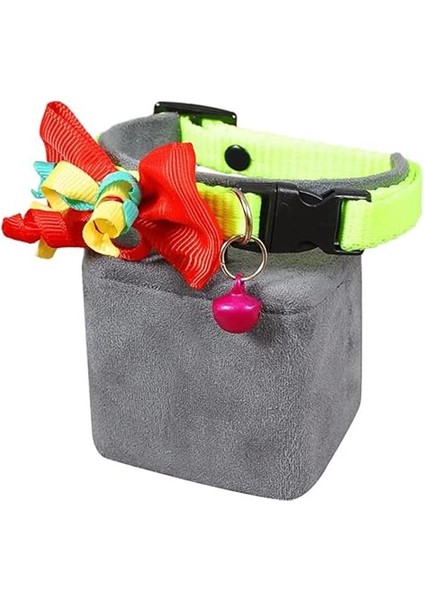 X-Perk Neon Kumaş Papyonlu Zilli Kedi Köpek Tasması Boyun Tasma Ayarlı fırsatları