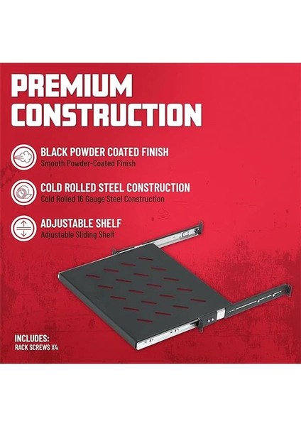 Rackworks Raf Montajlı Sürgülü Aksesuar Rafı; 1u Boyut - 14.7" Derin (GRW-SHELF1SLD) fiyatları