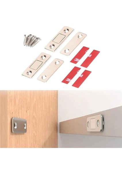 ® 2 Çift Çok Amaçlı Kapı Kapak Dolap Çekmece Mobilya Durdurucu Kapatıcı Mıknatıslar