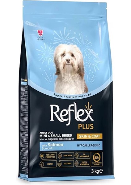 Plus Skin ve Coat Somonlu Mini ve Küçük Irk Yetişkin Köpek Maması 3 kg