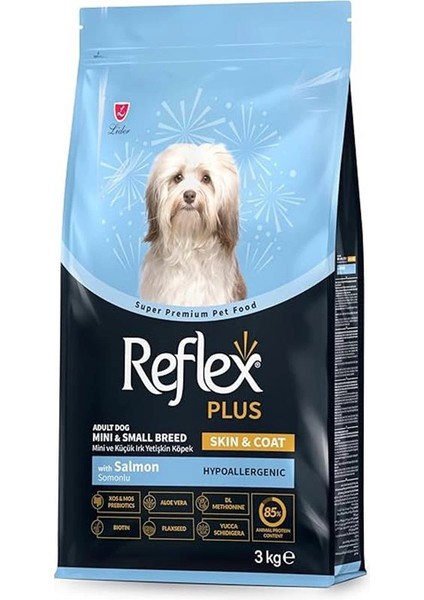 Plus Skin ve Coat Somonlu Mini ve Küçük Irk Yetişkin Köpek Maması 3 kg modelleri