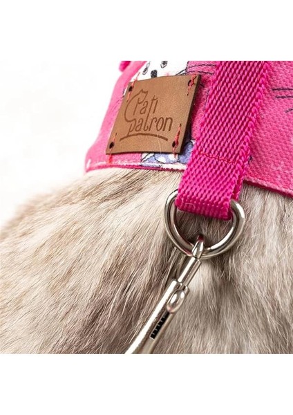 Kaçış Önleyici Kedi Gezdirme Tasması ve Küçük Irk Köpek Gezdirme Tasması (L, Pembe Kedi modelleri