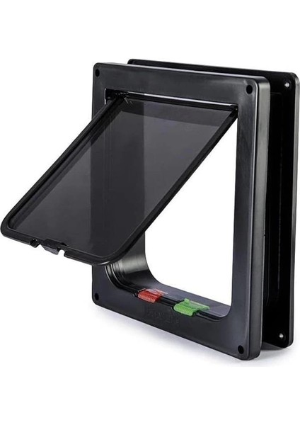 Kedi Köpek Kapısı 4 Yollu 25X23,5X5 cm Siyah