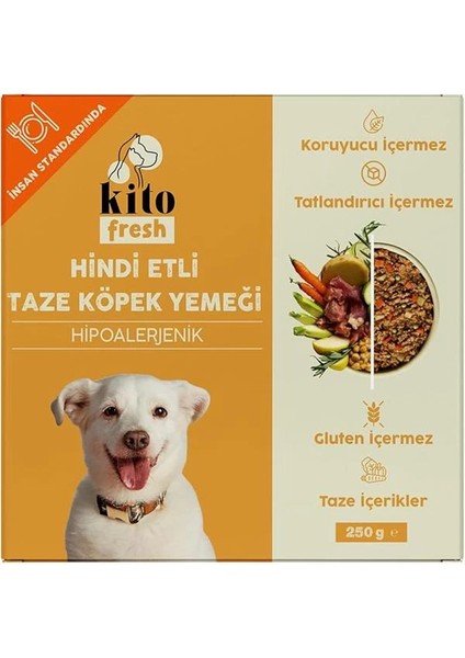 Fresh Hindi Etli Taze Köpek Yemeği, 250GR