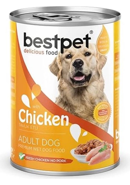 Yetişkin Köpekler Için, Taze Tavuk Parça Etli ve Soslu Yaş Mama, 400 G x 12 Adet fiyatları