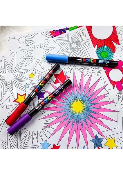 Uni Posca Markör Kalem 5m 24'lü Set 1.8-2.5 mm Keçe Uçlu modelleri