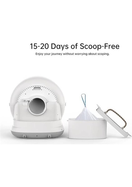 CB001 Akıllı Otomatik Kedi Tuvaleti, App ile Uzaktan Kontrol, 75LT Hazne, 7lt Çöp Haznesi fırsatları
