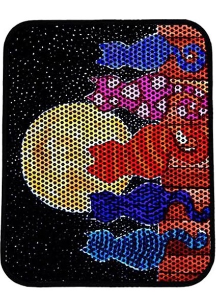 Elekli Tuvalet Önü Kedi Kumu Paspası Renkli Desenli Elekli Kedi Tuvalet Önü Kum Toparlayıcı fırsatları