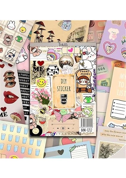 Vintage My Dıy Sticker Book 24 * 17 cm 16 Sayfa Özel Tasarım Rengarenk Sticker Kitabı