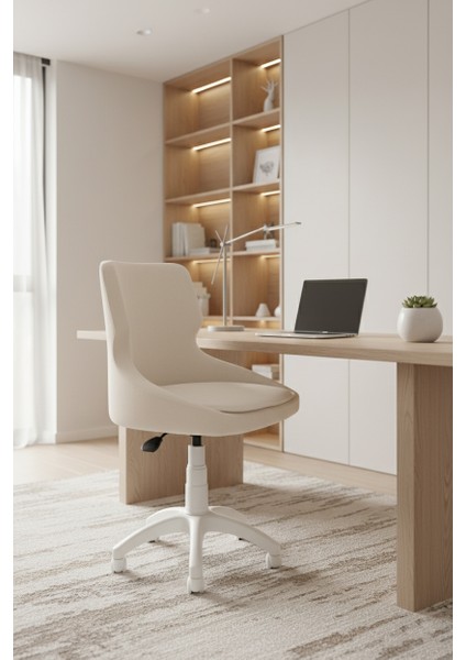 Sela Beyaz Ayaklı Çalışma Sandalyesi Çocuk Bilgisayar Sandalyesi (Ayarlanabilir)