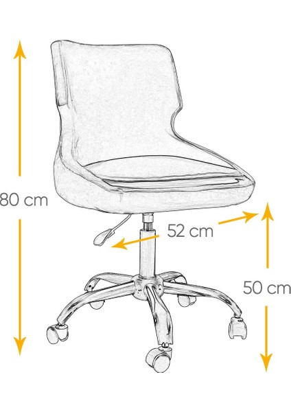 Sela Beyaz Ayaklı Çalışma Sandalyesi Çocuk Bilgisayar Sandalyesi (Ayarlanabilir)