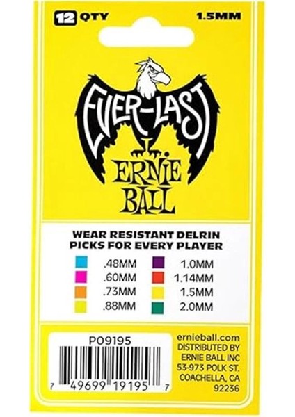 1.5mm Sarı Everlast Seçtikleri 12'li Paket
