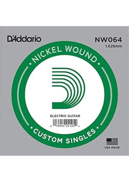 D'addario NW064 Elektro ve Akustik Tek Tel, (Kalın Mi)