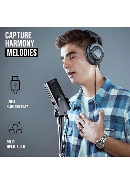 Stüdyo Kayıt/bilgisayar Akışı Için Usb-Podcast-Kondenser-Mikrofon, Youtube Müzik Vokal indirimleri