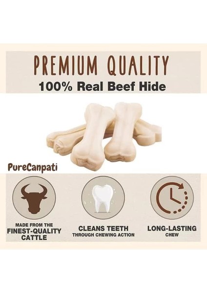 Naturel Beyaz Pres Köpek Çiğneme Kemiği 5'li 7,5cm (7,5 Cm, Tatlandırıcısız) modelleri