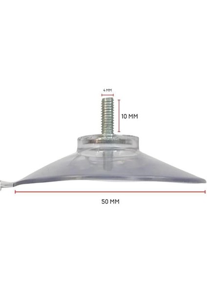 Yapışkan Vakum Vantuz Seti 6 Adet (Delikli)