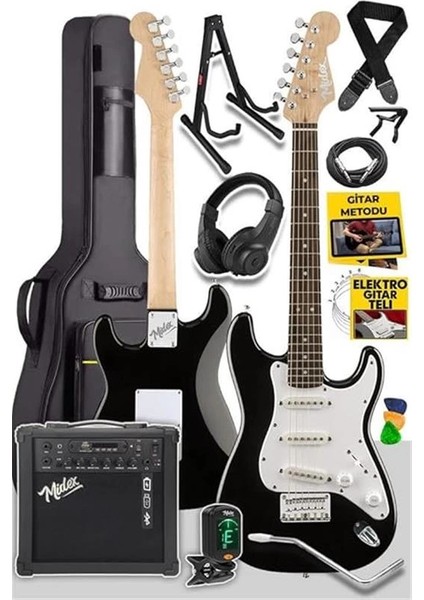 RPH-30WB-25AMP Gül Klavye Sss 25W Amfili Elektro Gitar Seti