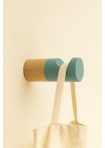 Gök Mavisi - Naturel İskandinav Stili Ahşap Askı modelleri