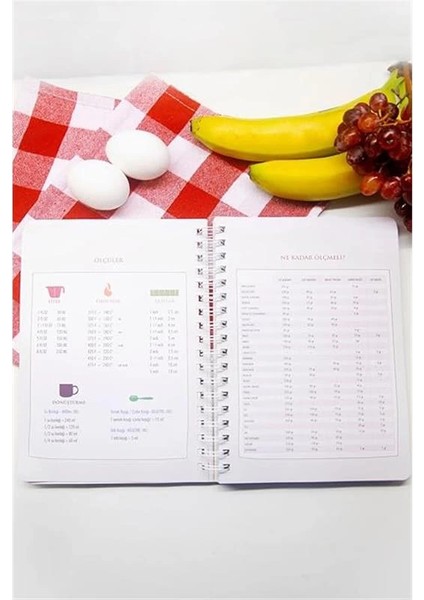 Yemek Tarif Defteri Görselli Spiralli Bej indirimleri