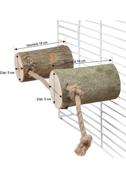 X-Perk Doğal Ağaç Ipli Kütük Tünek 2'li Set fiyatları
