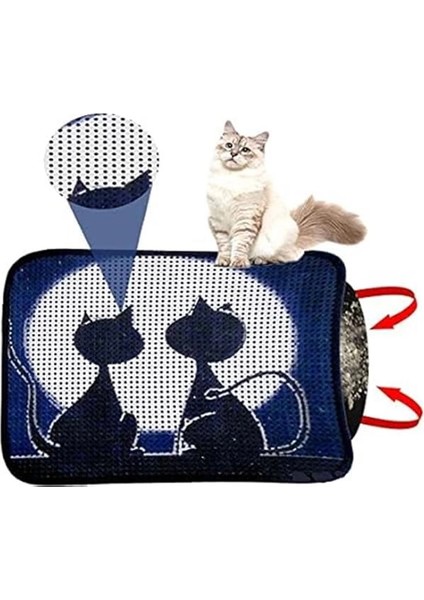 Elekli Desenli Kedi Tuvalet Önü Paspası 60 x 45 cm Ay modelleri