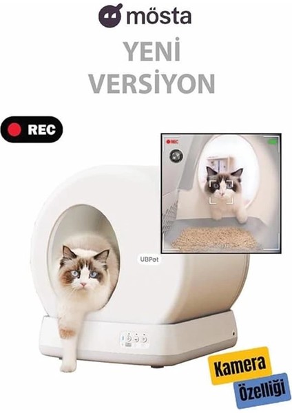 C10 Pro Kameralı Akıllı Kedi Tuvaleti – Entegre Hd Kameralı, Otomatik Temizleme, Mobil modelleri