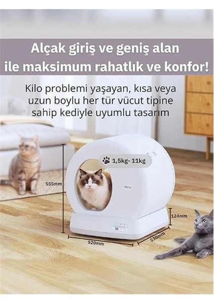 C10 Pro Kameralı Akıllı Kedi Tuvaleti – Entegre Hd Kameralı, Otomatik Temizleme, Mobil