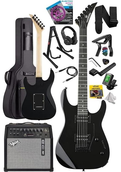 GRADE-50AMP Black Rosewood Yüksek Kalite 50W Amfili Elektro Gitar fiyatları