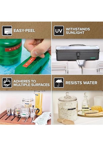 3D Plastik Kabartma Şerit (9 mm x 3 Mt), 3'lü Paket, Siyah - S0847730 fırsatları