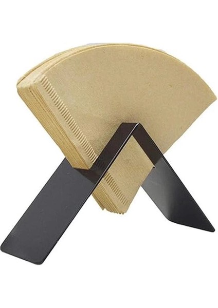 Filtre Kahve Kağıdı Tutucu Stand Aparatı Dekoratif Metal Peçetelik, Siyah