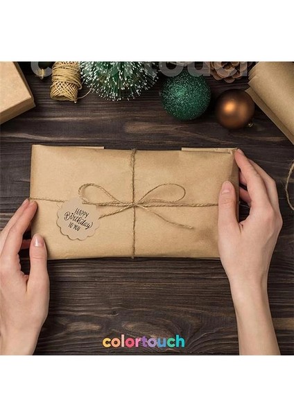 Kraft Paketleme Etiketleri - 104 Adet Kraft Etiket Jut Iple Birlikte - Farklı Formlarda 4 indirimleri