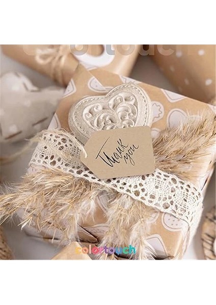 Kraft Paketleme Etiketleri - 104 Adet Kraft Etiket Jut Iple Birlikte - Farklı Formlarda 4