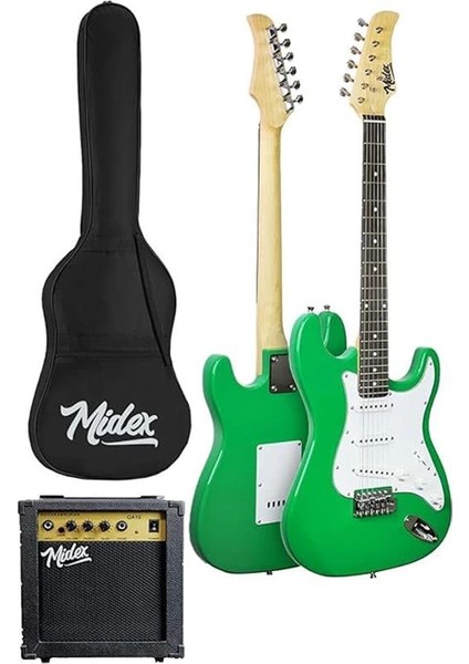 AGE-80GR Amfili Full Elektro Gitar Seti 4/4 Yetişkin 39 Inç Green fiyatları