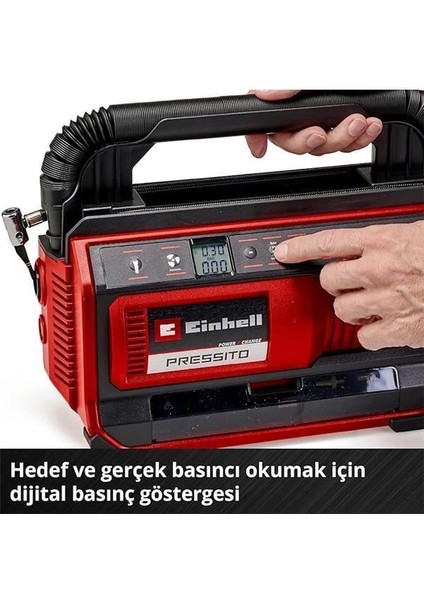 Pressito 18/25 Power X-Change Hibrit Kompresör (18 V, Güç Kablosu Veya Akü ile Çalışır