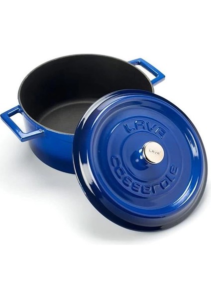 Metal Döküm Yuvarlak Tencere, 24 Cm, Mavi fiyatları