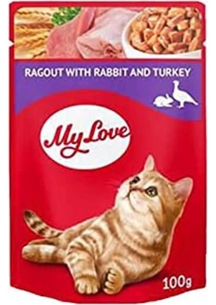 Tavşanlı-Hindili Yahni Pouch Kedi Maması, 100GR, 24 Adet modelleri