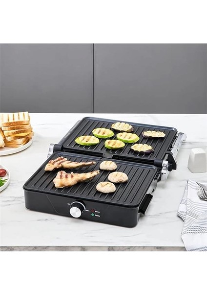 Inox 2000W Izgara ve Tost Makinesi