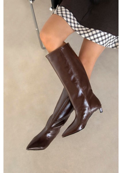 Hope Kırışık Deri Çizme Kahve modelleri