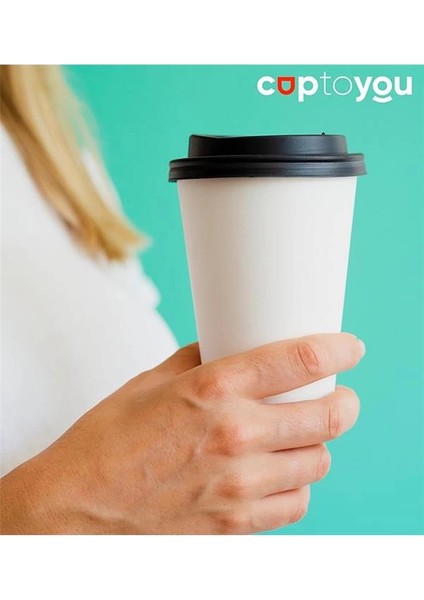 50 Adet Parti Bardağı, Beyaz Tek Kullanımlık Karton Bardak 16 Oz, Büyük Kağıt Bardak 400