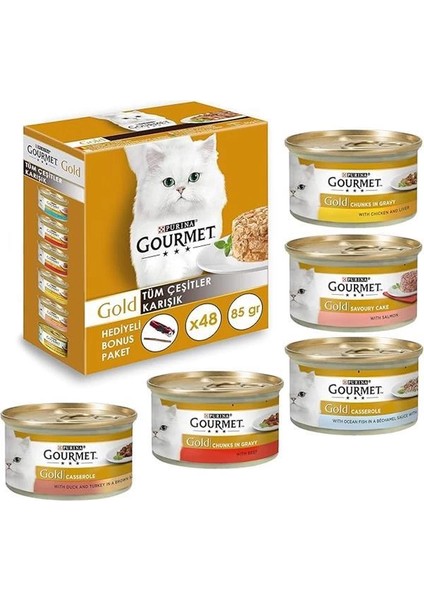 Gold Komple Karisik Kedi Yaş Maması 48X85 gr