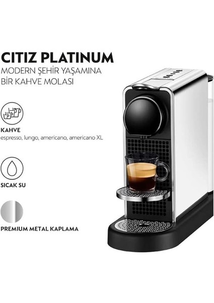 C 140 Citiz Platinum, Paslanmaz Çelik Kahve Makinesi fiyatları
