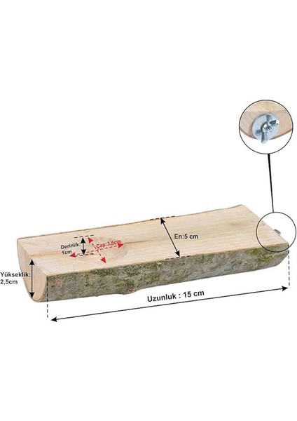 X-Perk Doğal Ağaç Kuş Tüneği ve Yemlik Kütük Tünek fiyatları