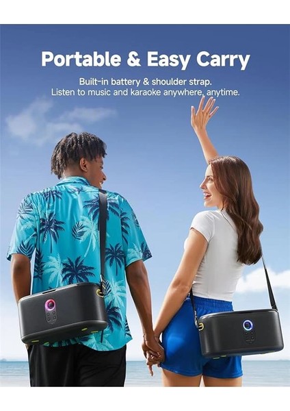 Yetişkinler Için Karaoke Makinesi, Şarkı Sözleri Ekranlı, 10.1 Inç Ekran, 280W, 2+2 Kanal, 2