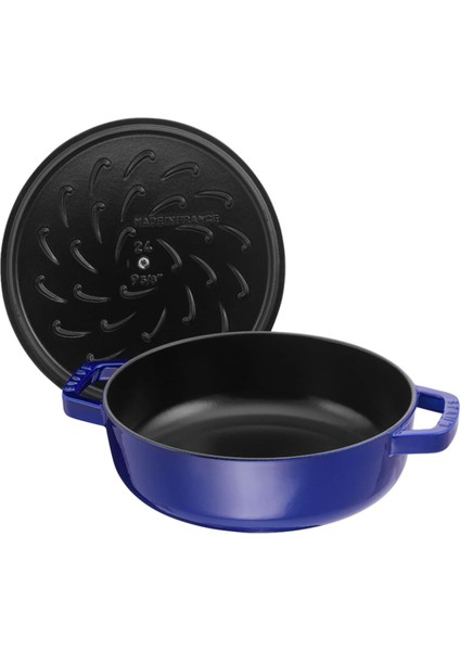 Braisers Chistera Yağmur Efektli Kapaklı Döküm Tencere, 28 Cm, Mavi fiyatları