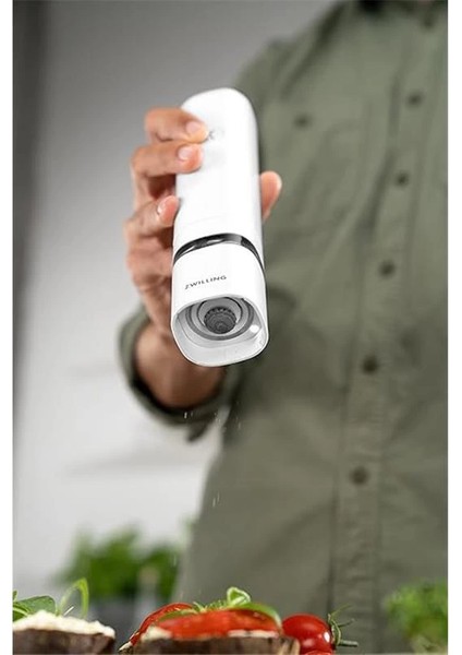 Enfinigy Elektrikli Tuz ve Karabiber Değirmeni, Seramik Değirmenli ve LED Aydınlatmalı, USB