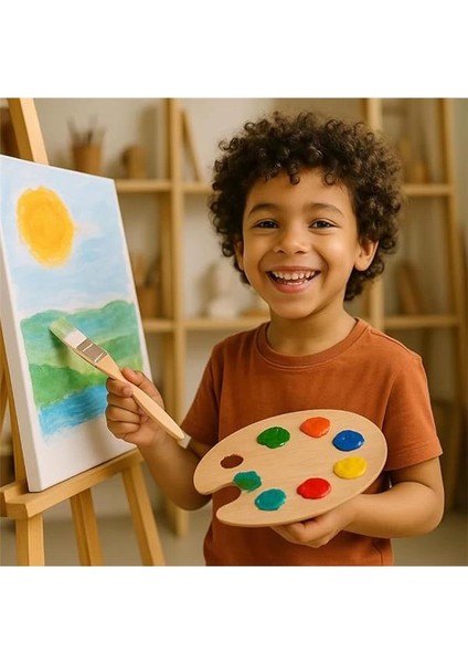 Tuval Duvar Geniş Alan 3lü Zemin Fırçası Beyaz Kıl Fırça Ahşap Sap fiyatları